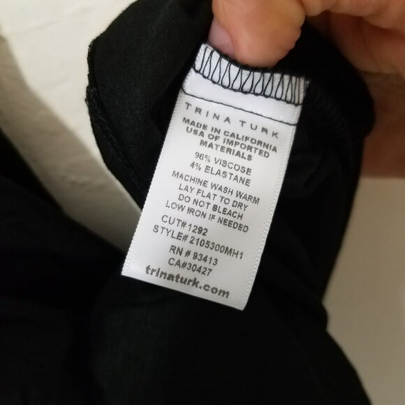 NWT Trina Turk Ocean Sheath Dress Draped Back Overlay Witchy Soot Goth Dress S - Picture 12 of 12